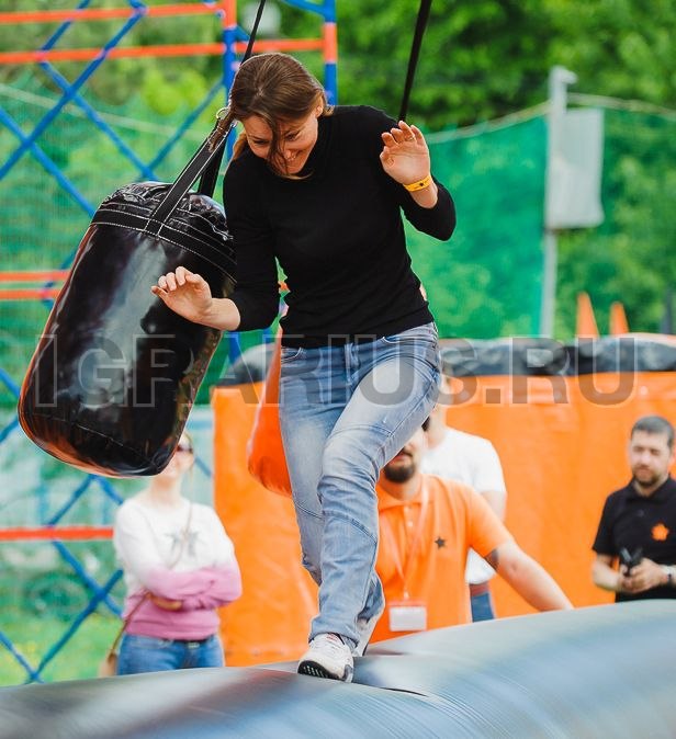 Экстремальный Батут Бревно с препятствием