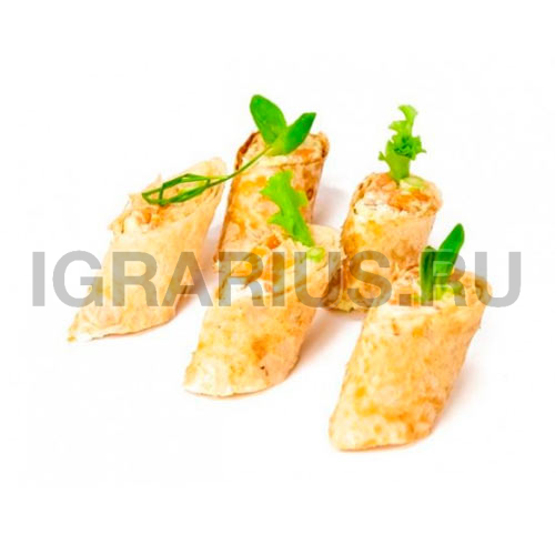 Мини роллы со слабосоленой семгой (20 шт.)