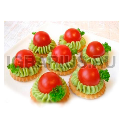 Канапе с сырным муссом и томатом черри (20 шт.)