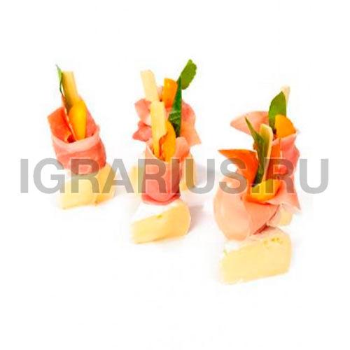 Канапе с пармской ветчиной и сыром камамбер (20 шт.)