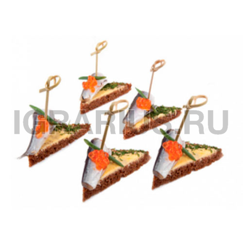 Канапе с килькой на бородинском хлебе (20 шт.)