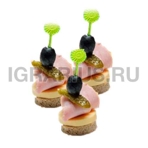 Канапе с ветчиной, сыром и оливкой (20 шт.)