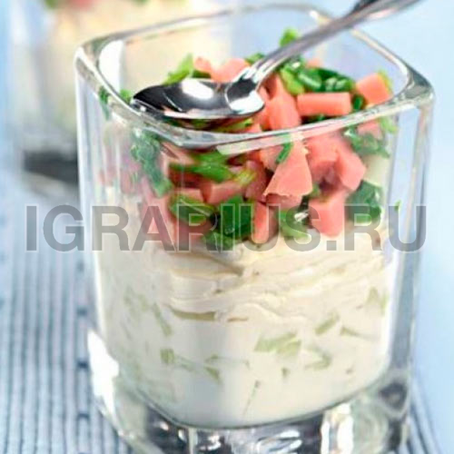 Салат нежность в креманке или роксе (10 порций)