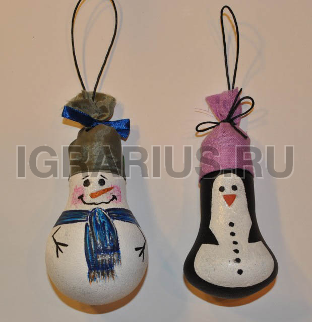 Ёлочная игрушка из лампочек