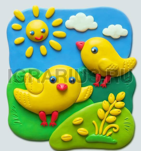 Пластилиновая картина в рамке