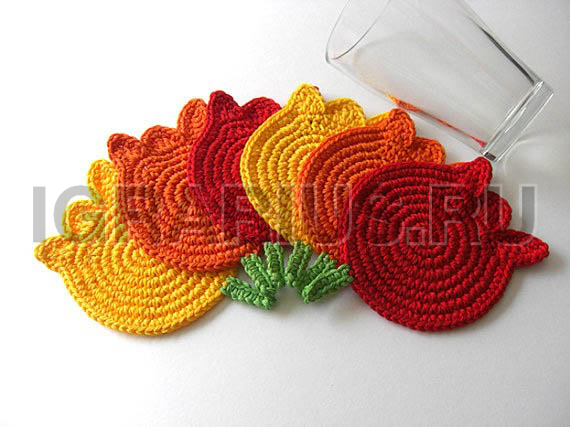 Вязание крючком подставки для кружки
