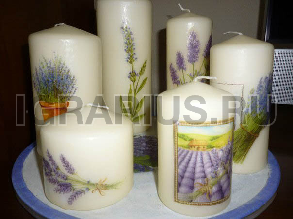 Декупаж свечи горячей ложкой
