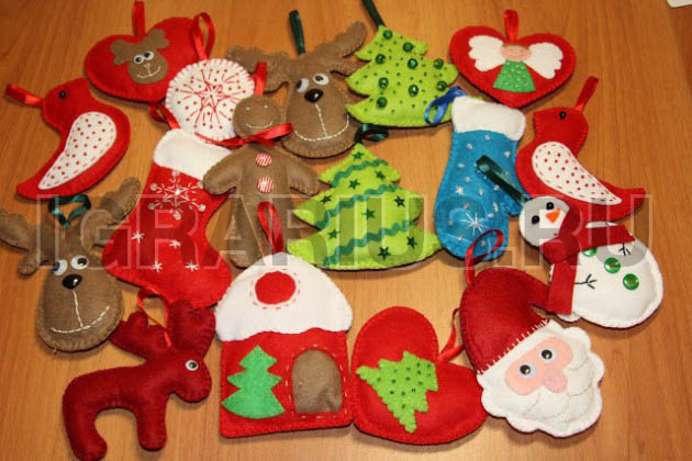 Ёлочная игрушка из фетра