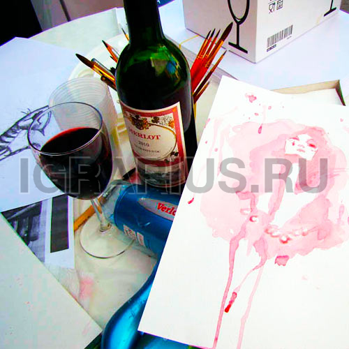 Рисование вином