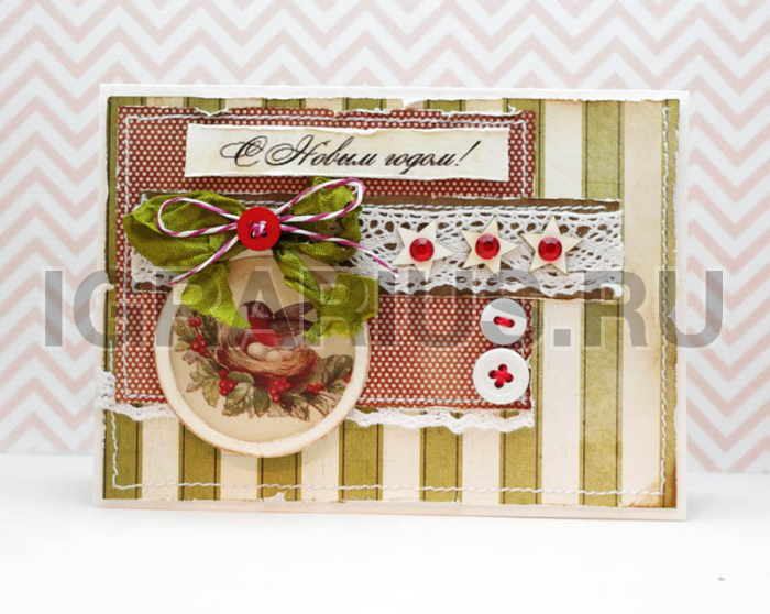 Новогодние открытки-скрапбукинг (кардмейкинг)
