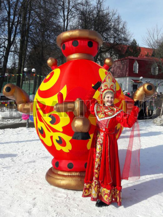 Аренда аниматора в ростовой кукле Надувной Самовар 'Хохлома'