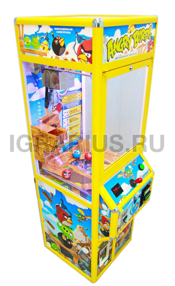 Призовой автомат 'Скворечник-Злые Птички' с мячами-прыгунами и капсулами