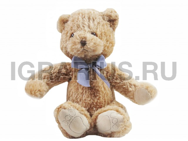 МИШКА КАРАМЕЛЬ С КЛЕТЧАТЫМ БАНТОМ