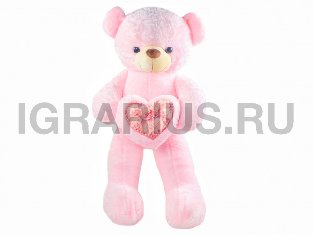 МИШУТКА РОЗОВЫЙ С АЖУРНЫМ СЕРДЦЕМ