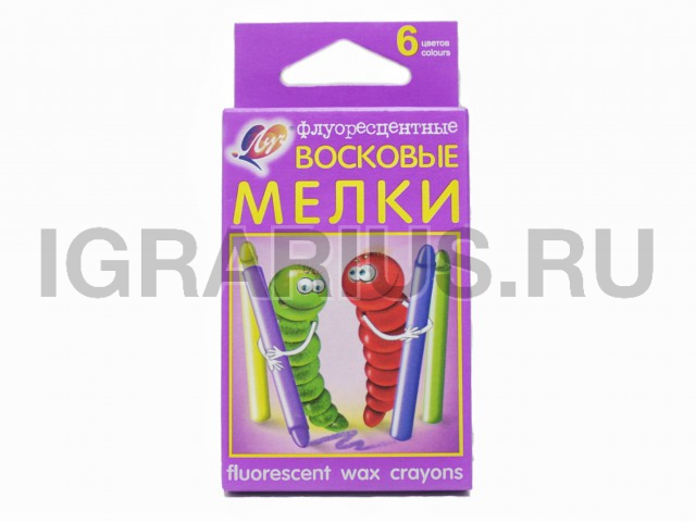 МЕЛКИ ВОСКОВЫЕ ФЛУОРЕСЦЕНТНЫЕ 6 ЦВЕТОВ