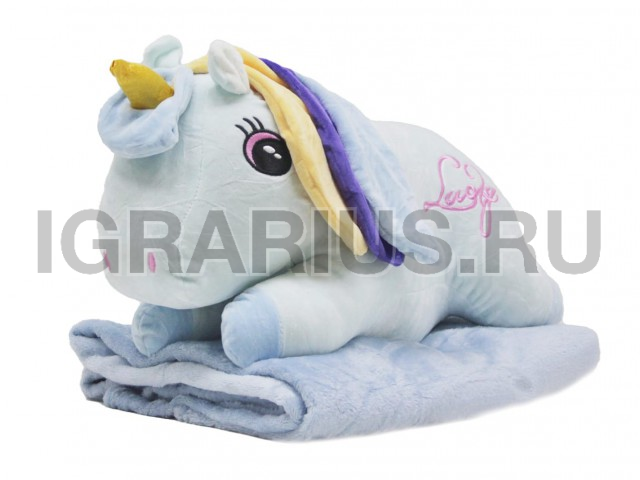 ЕДИНОРОЖКА ГОЛУБОЙ С ПЛЕДОМ