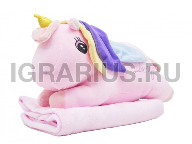 ЕДИНОРОЖКА РОЗОВЫЙ С ПЛЕДОМ