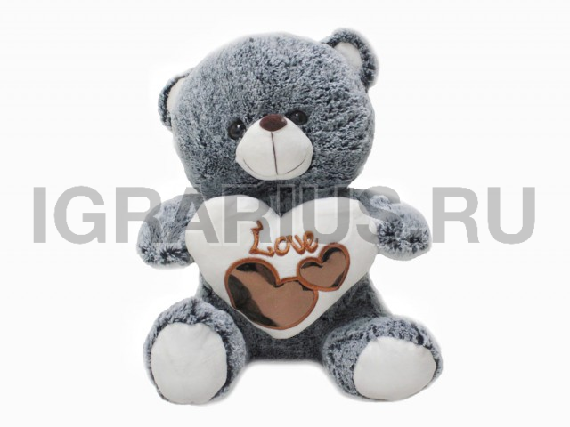 МИШУТКА СЕРЫЙ МЕЛАНЖ С СЕРДЕЧКОМ