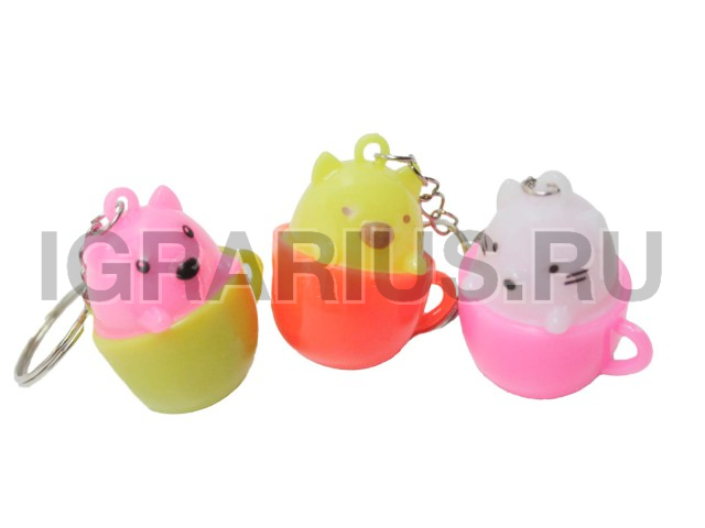 ФОНАРИК БРЕЛОК ЗВЕРУШКИ В КРУЖКЕ